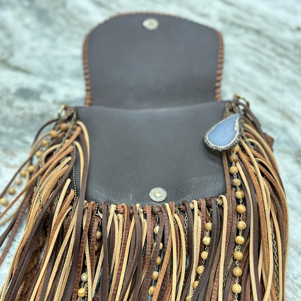 Vintage Boho Louis Vuitton Customized Chocolate Monogram Bag - Picture 9 of 16